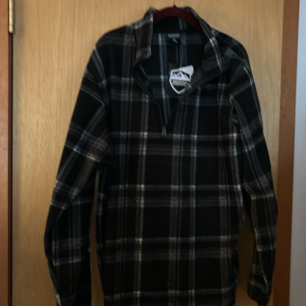 Mountain Expeditions Men's Plaid fleece pull over Shirt - xl